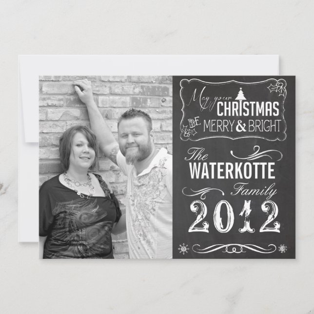 Chalkboard Christmas Cards Holiday Custom Photo (Front)