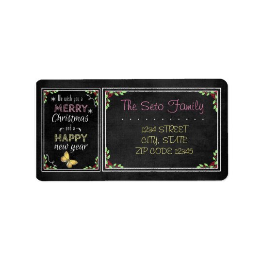Chalkboard Christmas Collection Address Label