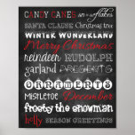 Chalkboard Christmas Decoration- Poster<br><div class="desc">This chalkboard poster,  designed by Aesthetic Journeys,  comes with a chalkboard background. No actual chalkboard is included in the actual item,  it is an image only. Buy for you or give as a great gift,  either framed or alone.</div>