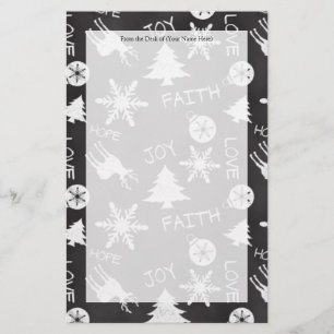 Chalkboard Christmas Fun Pattern Holiday Stationery
