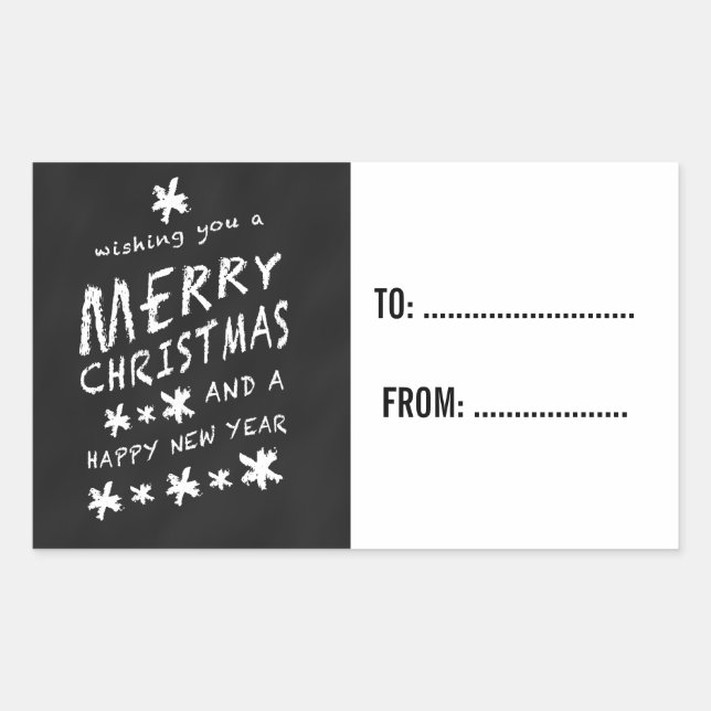 CHALKBOARD CHRISTMAS HOLIDAY GIFT LABELS (Front)