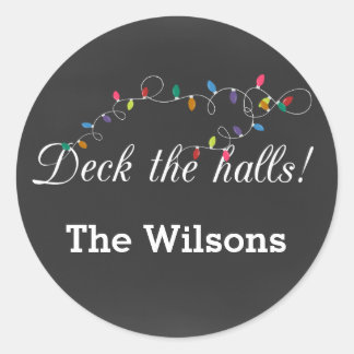 Chalkboard Christmas Lights holiday stickers