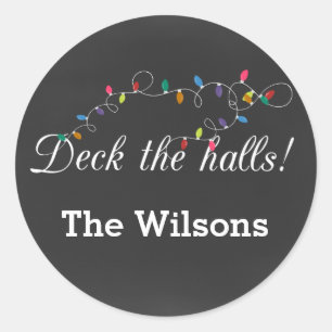Chalkboard Christmas Lights holiday stickers
