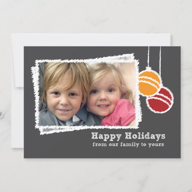 Chalkboard Christmas Photo Holiday Card (Front)
