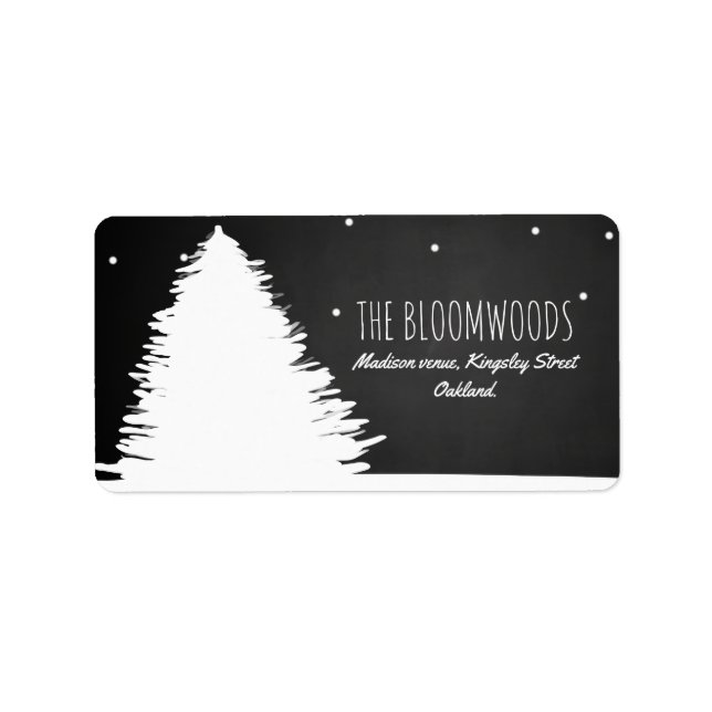 Chalkboard Christmas Tree | Winter Holiday Label (Front)