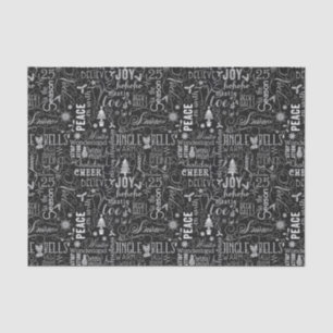 Chalkboard Christmas Typographic Tissue Paper