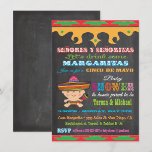 Chalkboard Cinco de Mayo Baby Shower invitations