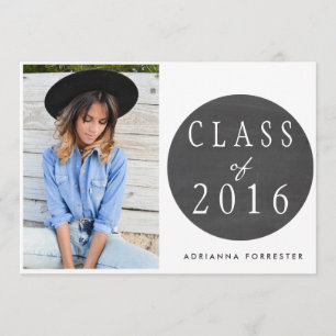 Chalkboard Class Of 2016 Graduation Party Photo Invitation
