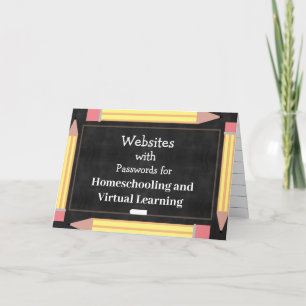 Chalkboard Classroom Resource Organiser Note Card