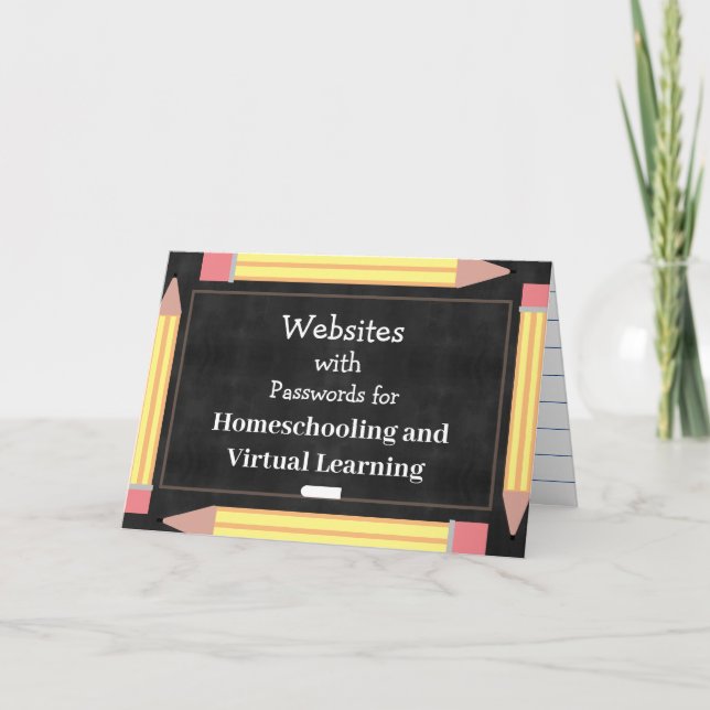 Chalkboard Classroom Resource Organiser Note Card (Front)