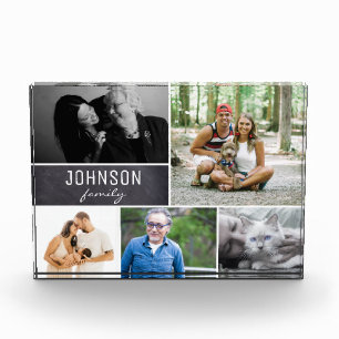 Chalkboard Collage Name and Family Photos