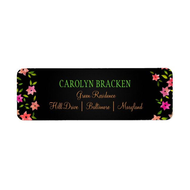 Chalkboard Colourful Flower Wreath Wedding (Front)