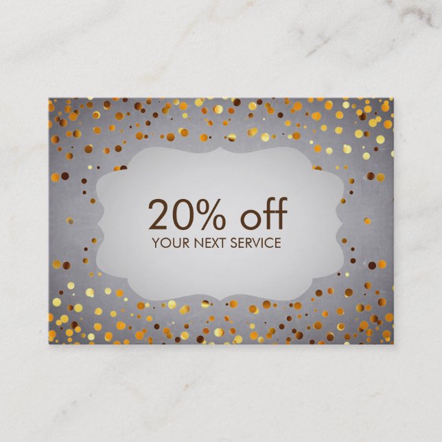 Chalkboard Confetti Coupon Card Voucher Discount (Front)