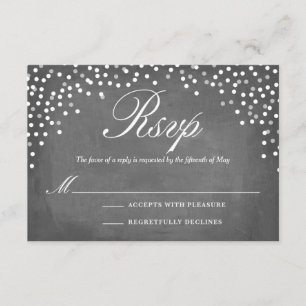 Chalkboard Confetti Dots RSVP