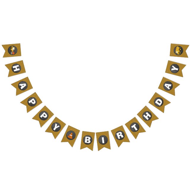 Chalkboard Construction Happy Birthday Banner (All)