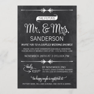 Chalkboard Couples Wedding Shower Invitation