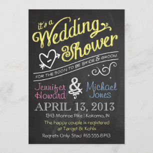 Chalkboard Couples Wedding Shower Invitation