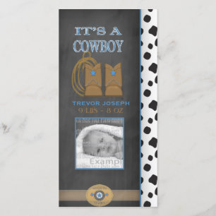 Chalkboard Cowboy Baby Announcement