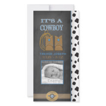 Chalkboard Cowboy Baby Announcement