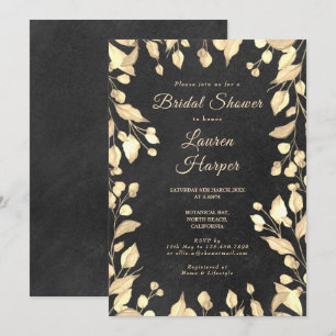 Chalkboard Cream Floral Bridal Shower Invitation