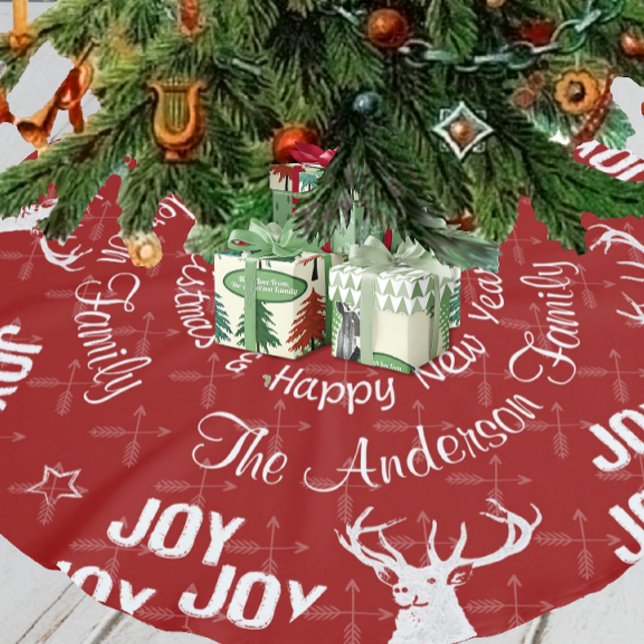 Chalkboard Crossed Arrow Deer Christmas Brushed Polyester Tree Skirt (Creator Uploaded)