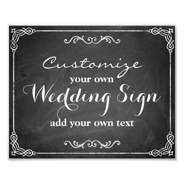 Chalkboard - Customise your own wedding sign - (Front)