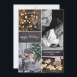 Chalkboard Customised Multiple Photo Christmas Holiday Card<br><div class="desc">Your beautiful family photos deserve to be shared this Christmas as you send warm wishes. Customise this modern collage flat card design & personalise with your family's last name and greeting. This is a vertical format, we also have a horizontal version. A multiple photo Christmas holiday card with a chalkboard...</div>