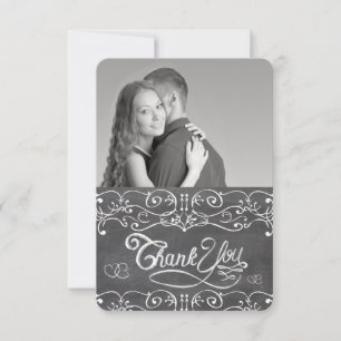 Chalkboard Cute Hearts Typography Thank You