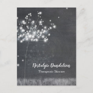 Chalkboard Dandelion Business Thank You Postcard