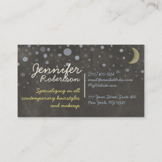 Chalkboard Design with Stars, Moon, Coloured Chalk Business Card