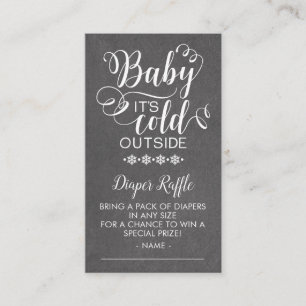 Chalkboard Diaper Raffle Baby It's Cold Outside Enclosure Card
