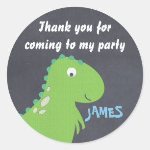 Chalkboard Dinosaur Birthday party Sticker