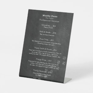 Chalkboard Dog Grooming Services Pedestal Sign