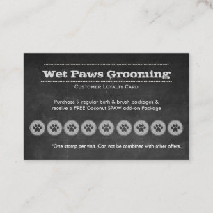 Chalkboard Dog/Pet Grooming Loyalty Card