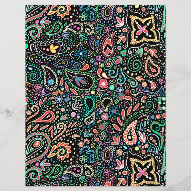 Chalkboard Doodle scrapbook paper 8.5 x 11 (Front)
