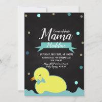 Chalkboard Duck Aquatic Faux Gold Boy Baby Shower