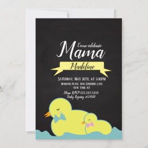 Chalkboard Duck Aquatic Gender Neutral Baby Shower Invitation