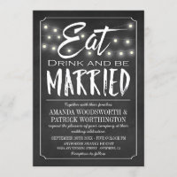 Chalkboard Eat Drink & Be Married Wedding Invites