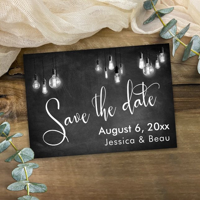 Chalkboard Edison Lights, Save the Date Script (Creator Uploaded)