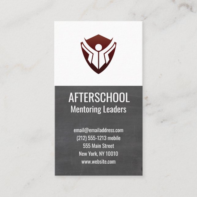 Chalkboard Education Logo Business Card (Front)