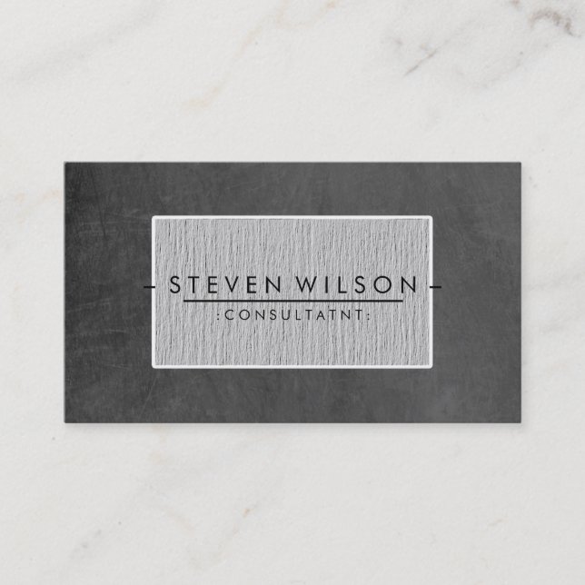 Chalkboard Elegant Professional Modern Linen Business Card (Front)