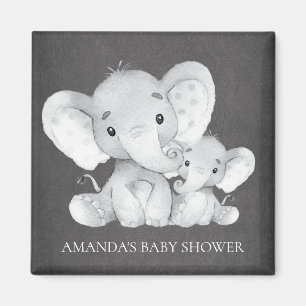 Chalkboard Elephant Baby Shower Favour Magnet