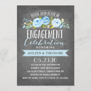 Chalkboard Engagement Engagement Party Invitation