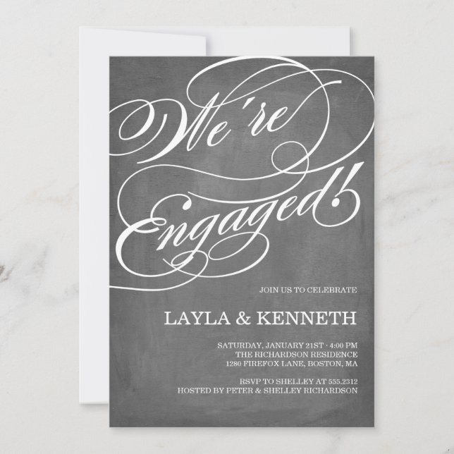 Chalkboard Engagement | Engagement Party Invitation (Front)