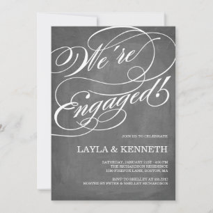 Chalkboard Engagement   Engagement Party Invitation