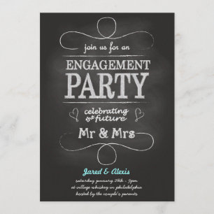 Chalkboard Engagement Party Invitation