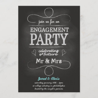 Chalkboard Engagement Party Invitation