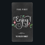 Chalkboard Enjoy Christmas Wine Bottle Labels<br><div class="desc">These stylish labels can be used to dress up wine bottles or other food/beverage containers of your choice! Visit our website at www.berryberrysweet.com for more design options.</div>