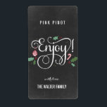 Chalkboard Enjoy Christmas Wine Bottle Labels<br><div class="desc">These stylish labels can be used to dress up wine bottles or other food/beverage containers of your choice! Visit our website at www.berryberrysweet.com for more design options.</div>