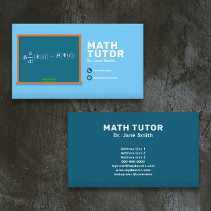 Chalkboard & Equation Math Tutor Business Card